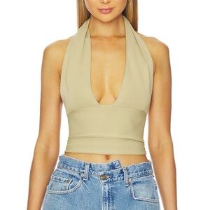 WeWoreWhat Halter Top in Oat
